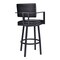 Armen Living Balboa 26" Counter Height Swivel Vintage Black Faux Leather and Metal Bar Stool with Arms LCBBARBABLVB26 - alternate 5